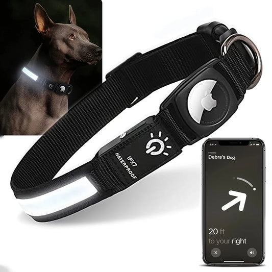 LED-Hundehalsband mit AirTag-Halter