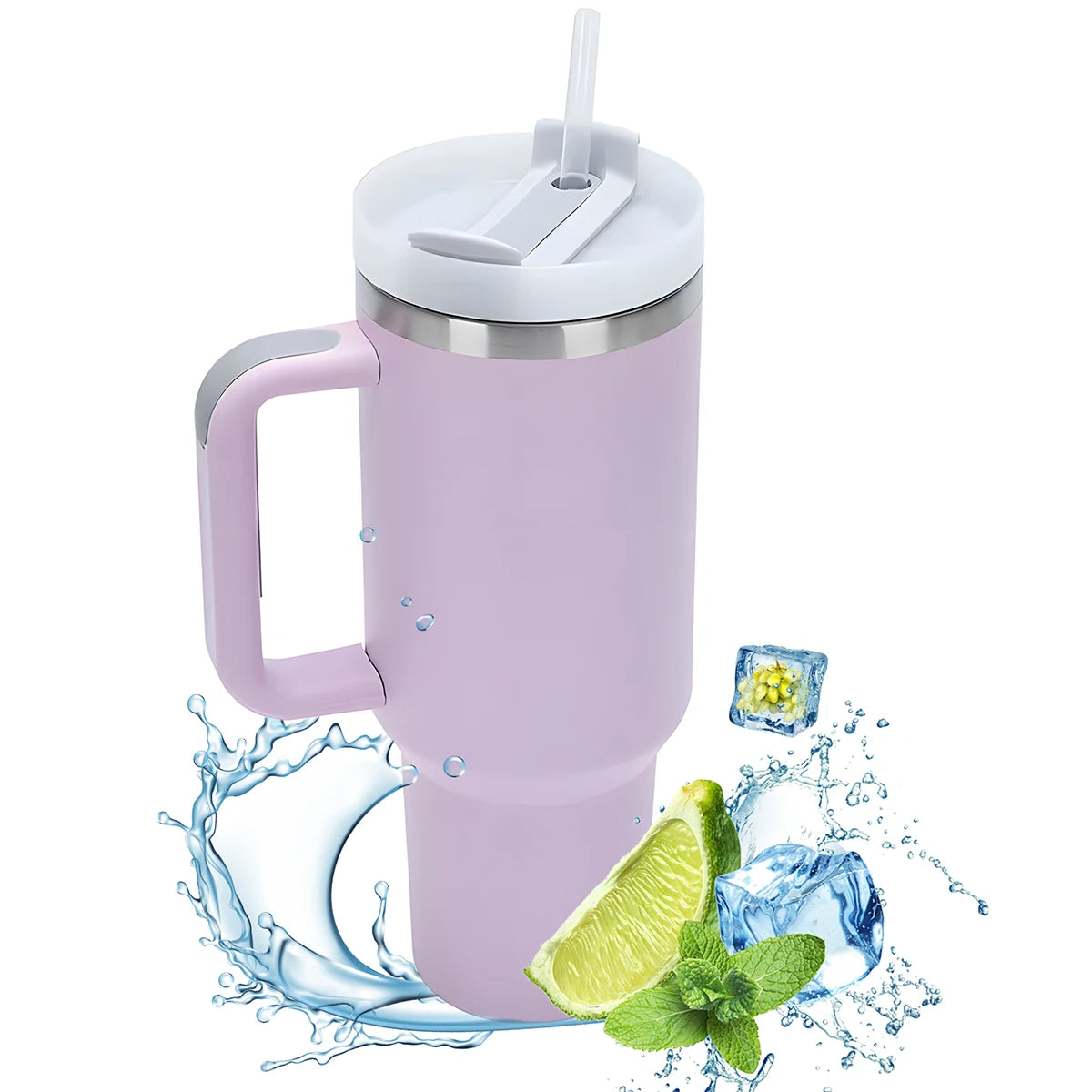 1,2 Liter (40oz) Isothermischer Becher mit Griff und Strohhalm