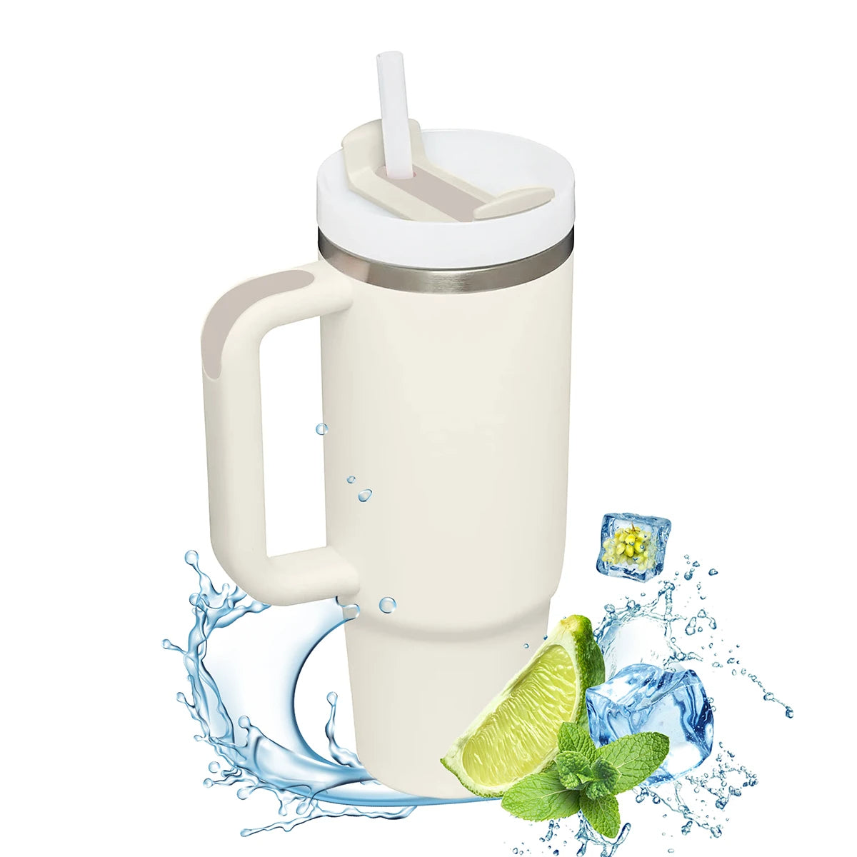 1,2 Liter (40oz) Isothermischer Becher mit Griff und Strohhalm