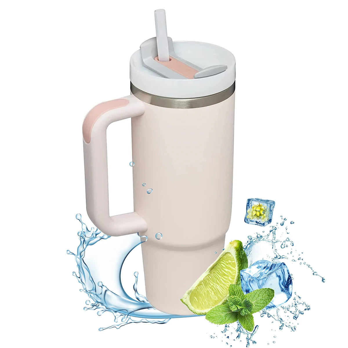 1,2 Liter (40oz) Isothermischer Becher mit Griff und Strohhalm
