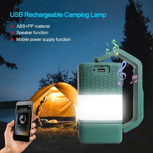 USB-LED-Camping-Nachtlicht, Tragbarer Lautsprecher mit Bluetooth-Funktion