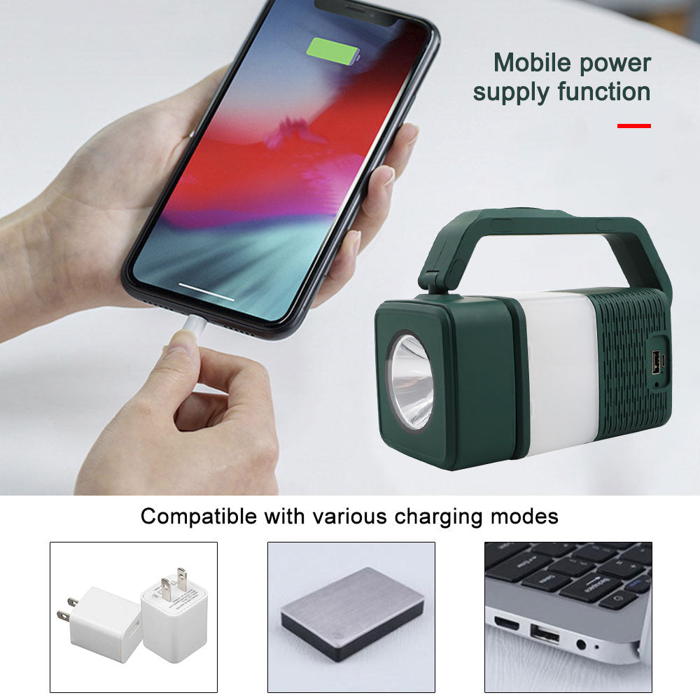 USB-LED-Camping-Nachtlicht, Tragbarer Lautsprecher mit Bluetooth-Funktion