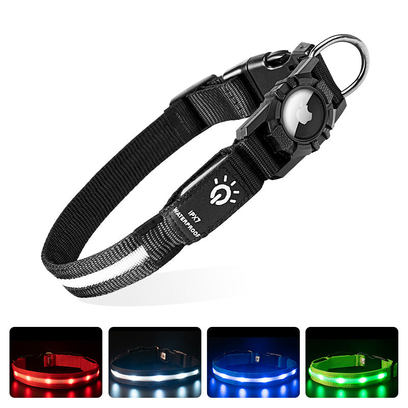 LED-Hundehalsband mit AirTag-Halter