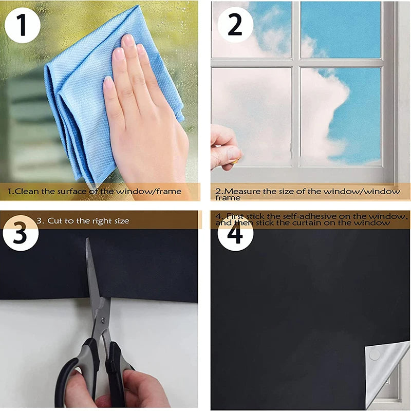 Selbstklebende Plissee-Rollos mit Verdunkelungseffekt