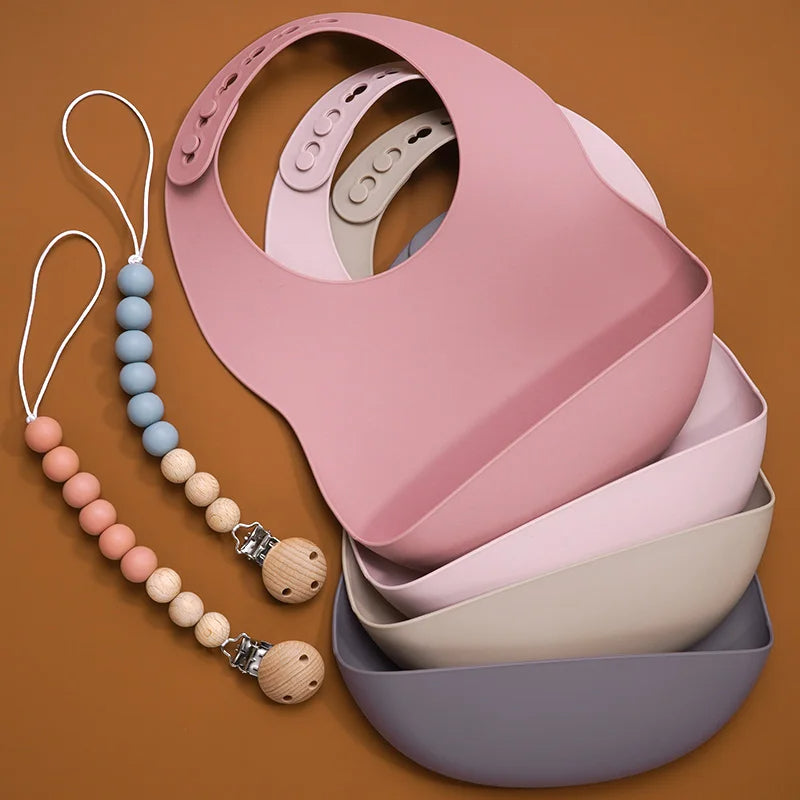 3-teilige Silikon-Set für die Babyernährung, 15 unterschiedliche Farben